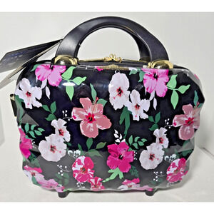 NEW Triforce Elite Hardside 12" Beauty Travel Makeup Case w/ Mirror - Floral